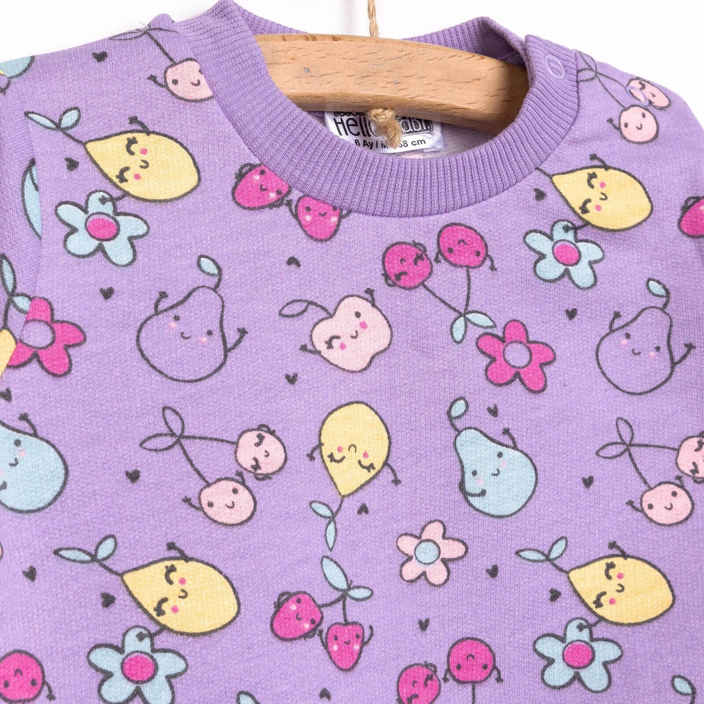 HelloBaby Baby Girl Fruit Patterned Sweatshirt - Printed