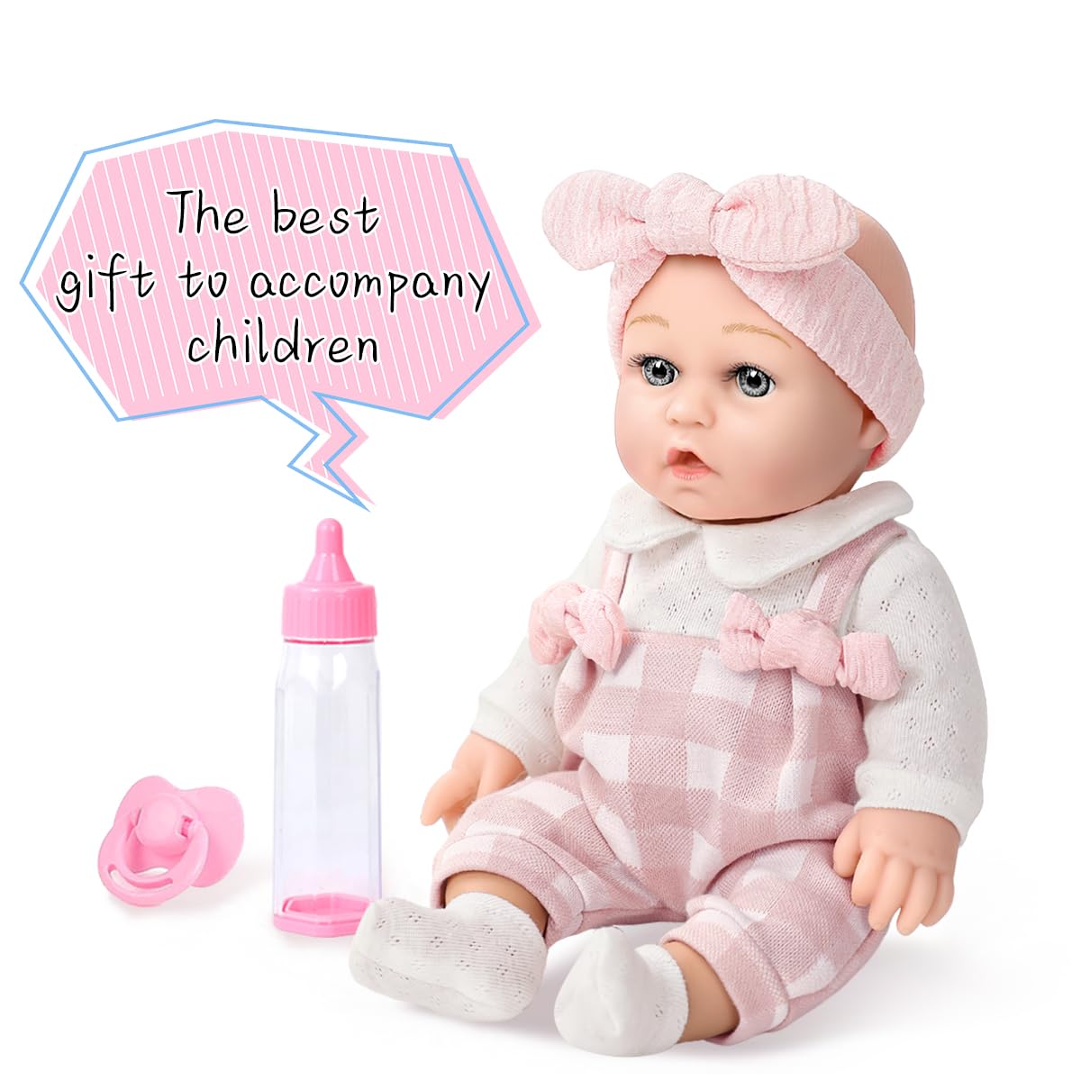 BDDOLL 12'' Baby Doll Playset with Clothes, Bottles & Pacifier | Realistic 12-Inch Doll for Toddlers 36 Months+