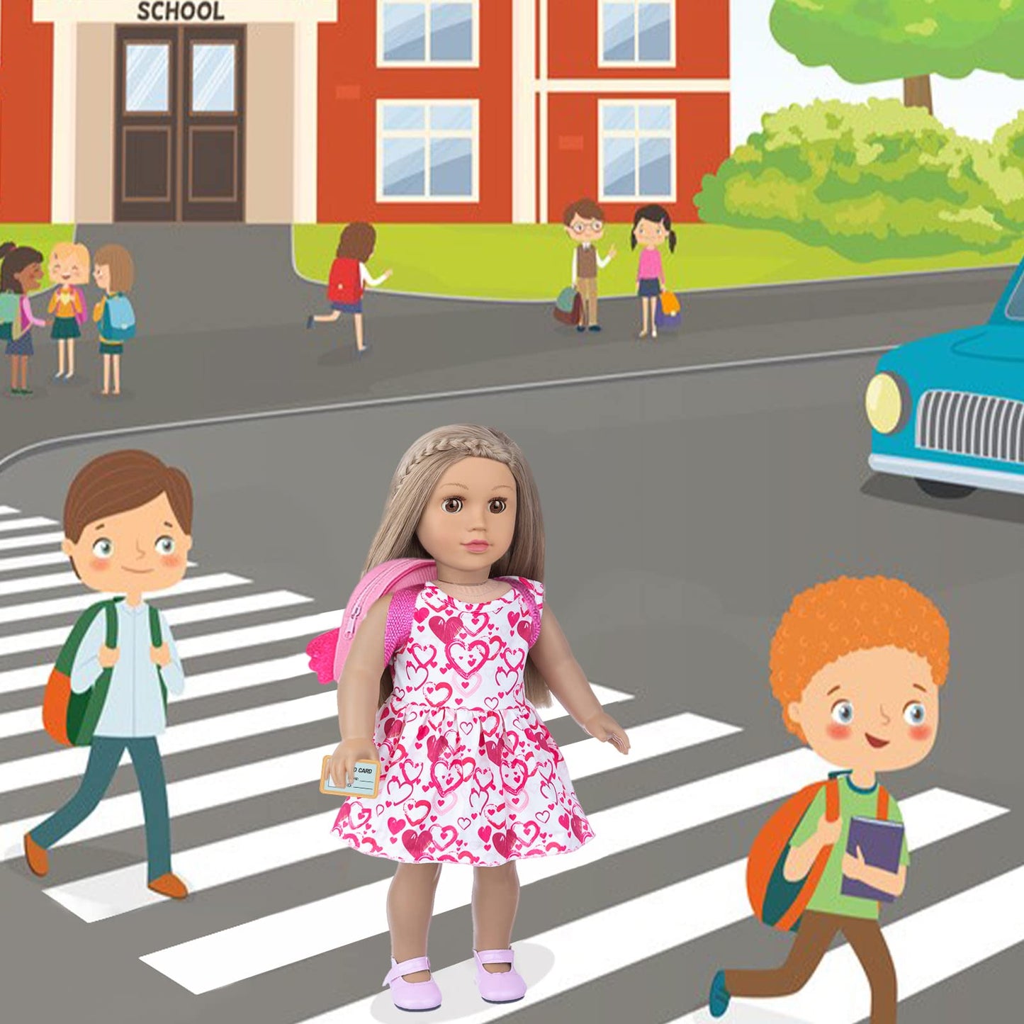 BDOLL 18-Inch Doll School Playset – 25-Piece Accessories Kit for Creative Pretend Play