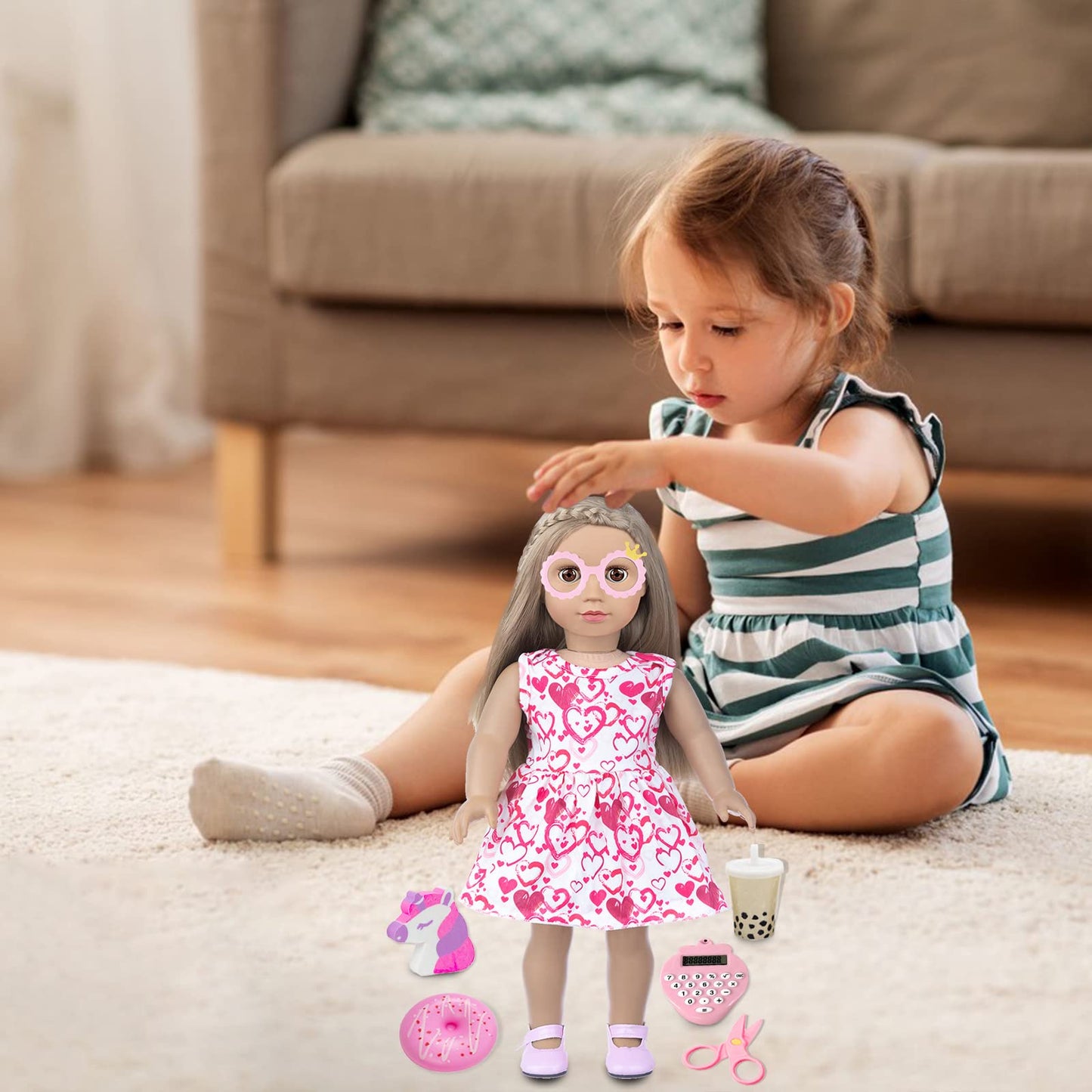 BDOLL 18-Inch Doll School Playset – 25-Piece Accessories Kit for Creative Pretend Play