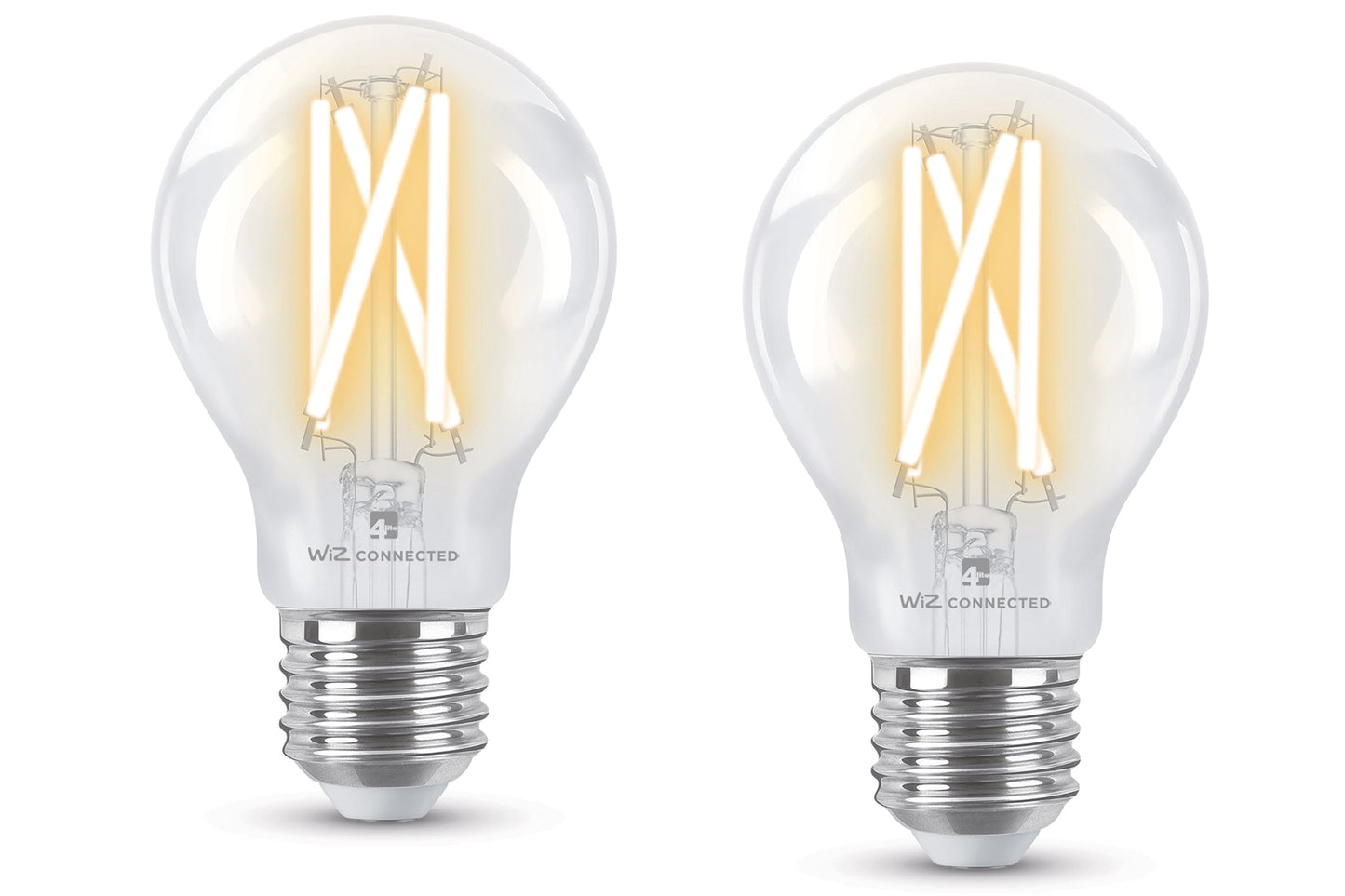4lite WiZ Connected A60 Filament Clear WiFi LED Smart Bulb - E27 Large Screw