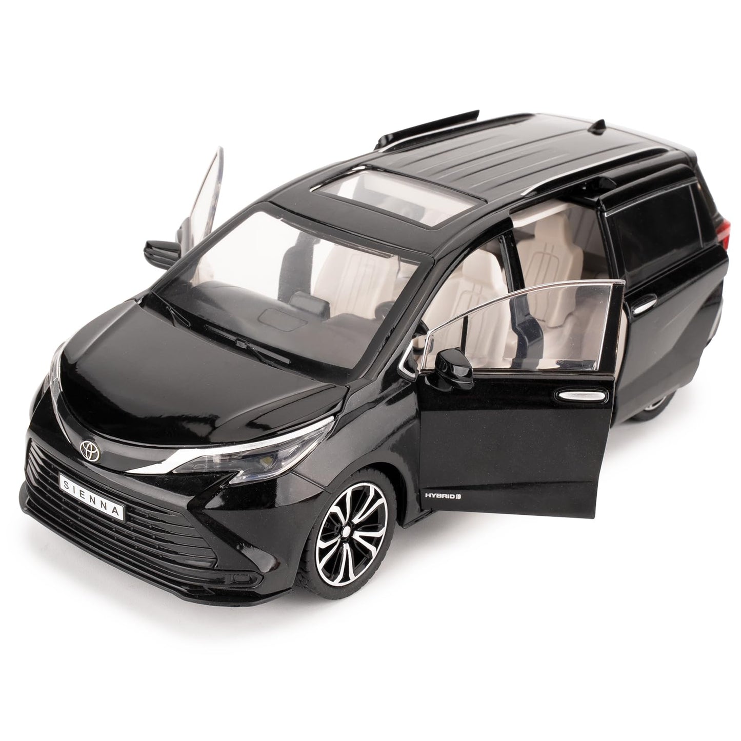 BDTCTK 1:24 Sienna Diecast Car with Pull-Back, Lights & Sounds – Gift Black
