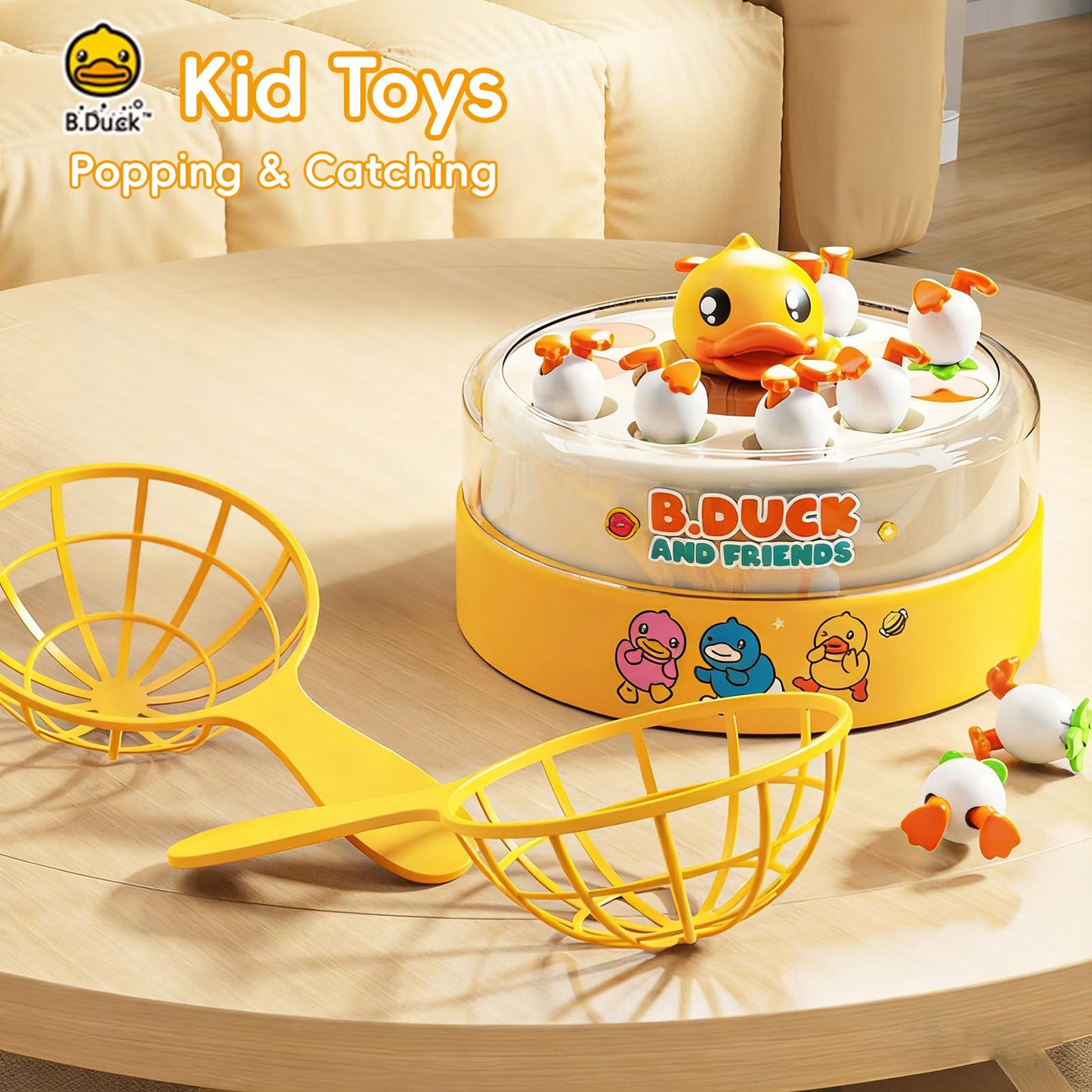 BDUCK+ Jumping Ducks Board Game for Toddlers - 1-2 Player Family Educational Toy (Ages 3+)
