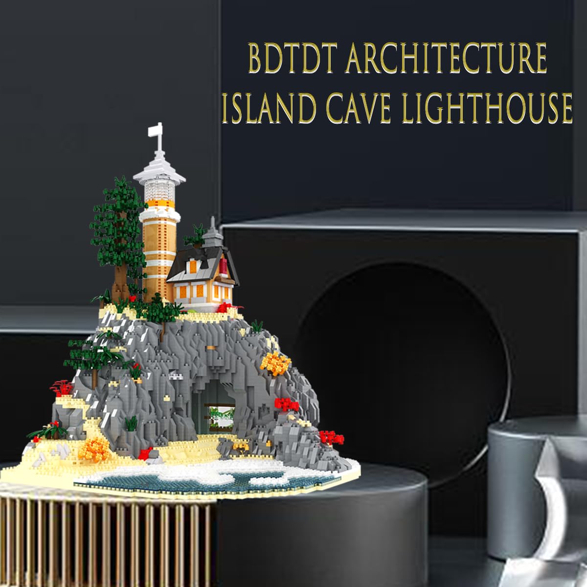 BDYDT Architecture Island Cave Lighthouse 5686PCS – Micro Building Blocks Set for Collectors & Creative Play