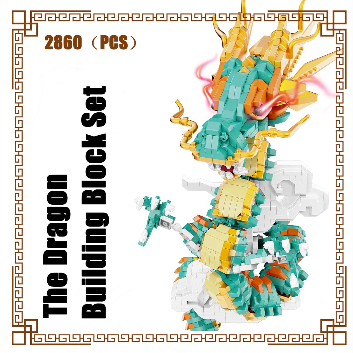 BDYDT Dragon Series Auspicious Lucky Dragon Micro Building Blocks Set (2860 PCS) – Model Toys Gift for Kids & Adults