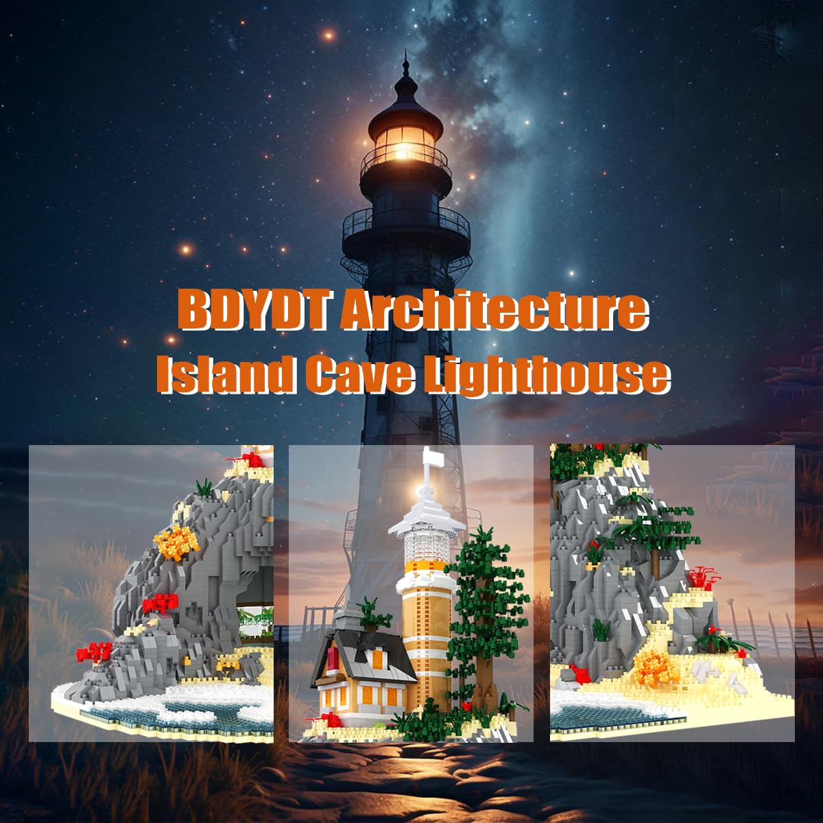 BDYDT Architecture Island Cave Lighthouse 5686PCS – Micro Building Blocks Set for Collectors & Creative Play