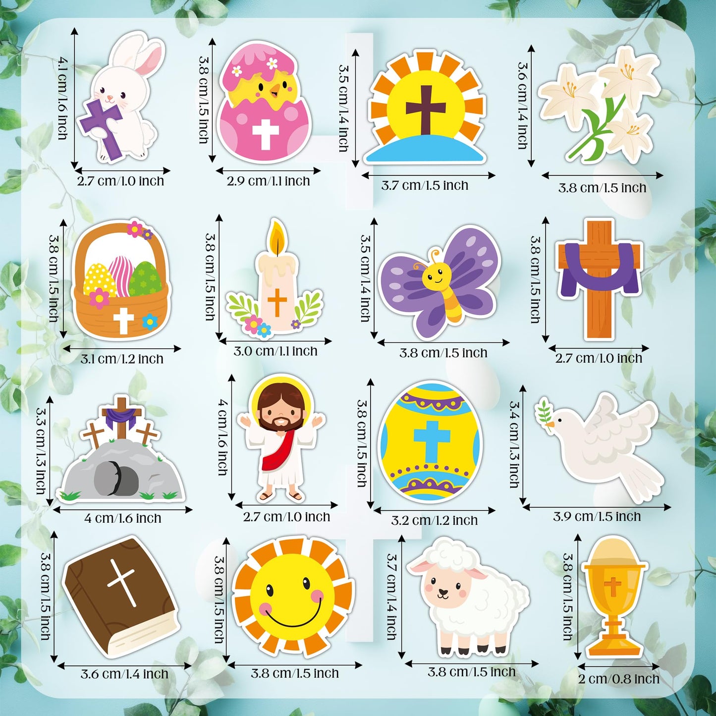 BeYumi Easter Christian Sticker Roll – 1000 Pcs, 2 Rolls, Waterproof Vinyl for Crafts