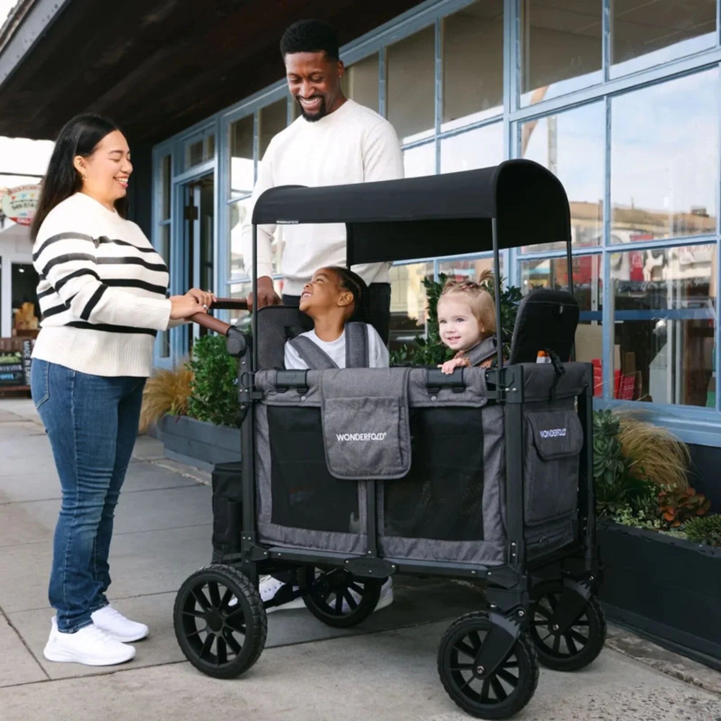 Wonderfold W2 Luxe Pro Stroller Wagon - Jet Black