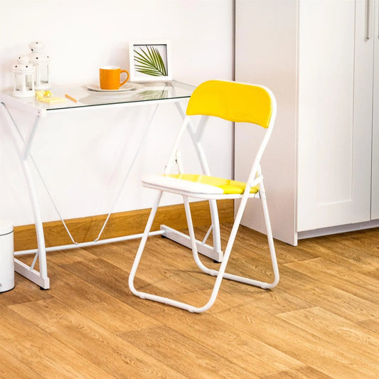 Yellow Wave Padded Folding Chair