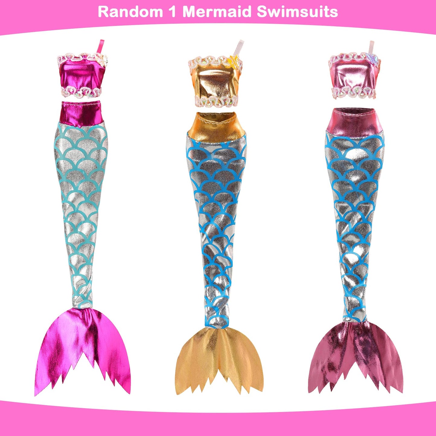 BEABARZA Lot 25 Pack Doll Bathing Suits & Pool Accessories for 11.5-Inch Dolls | 6 Swimsuits, 2 Floats, 4 Sunglasses, 8 Shoes