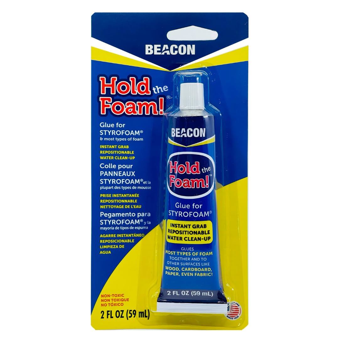 Beacon Hold The Foam Glue 2oz – Fast-Drying Foam Bonding, Made in USA