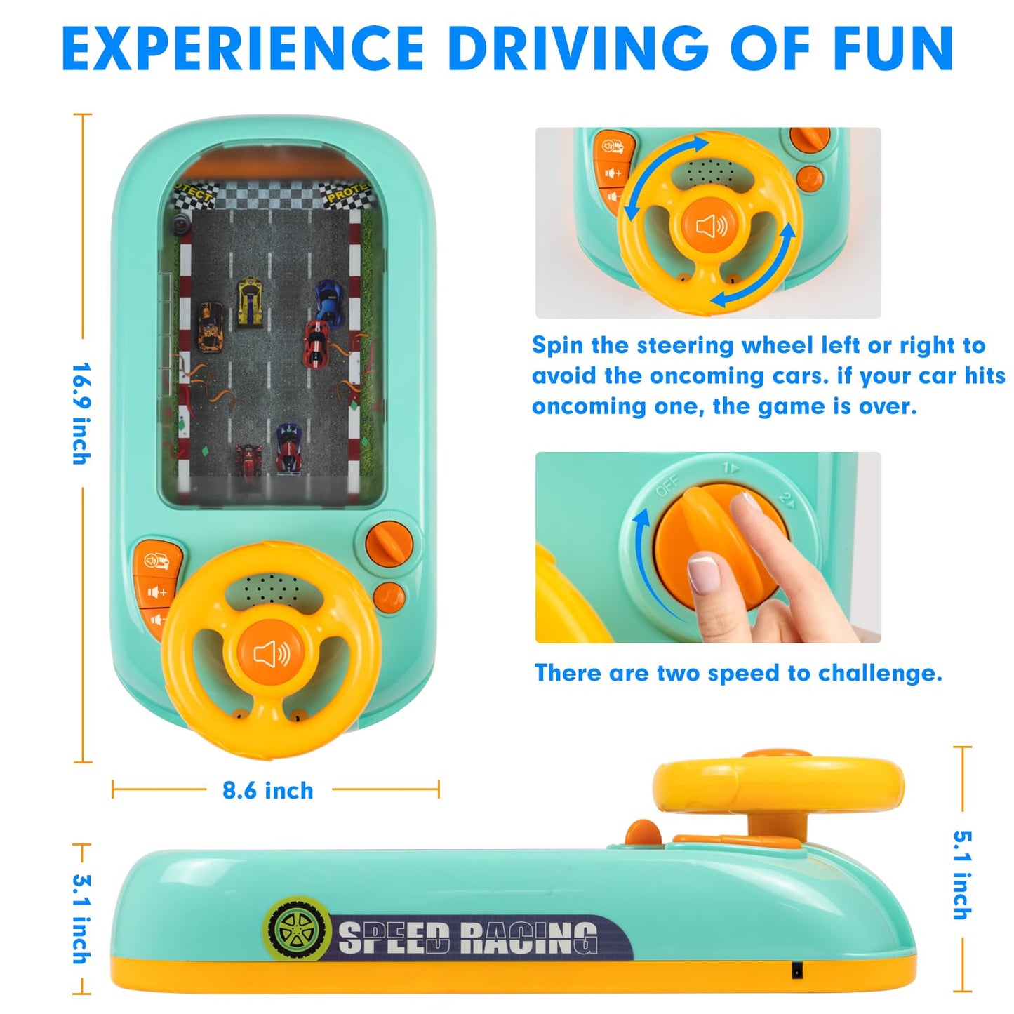 Beacron Musical Steering Wheel Toy - Interactive Driving Play for Kids (Ages 3+)