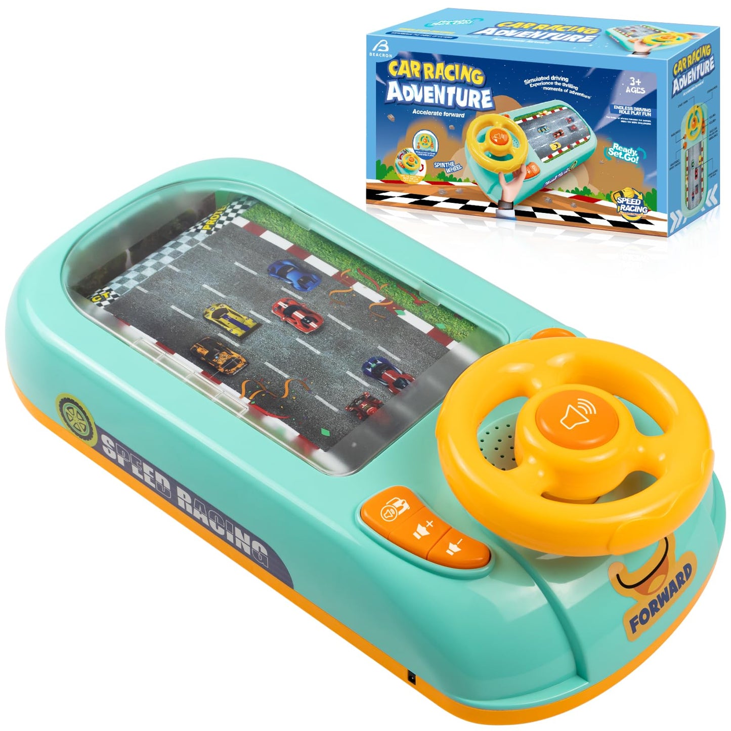 Beacron Musical Steering Wheel Toy - Interactive Driving Play for Kids (Ages 3+)