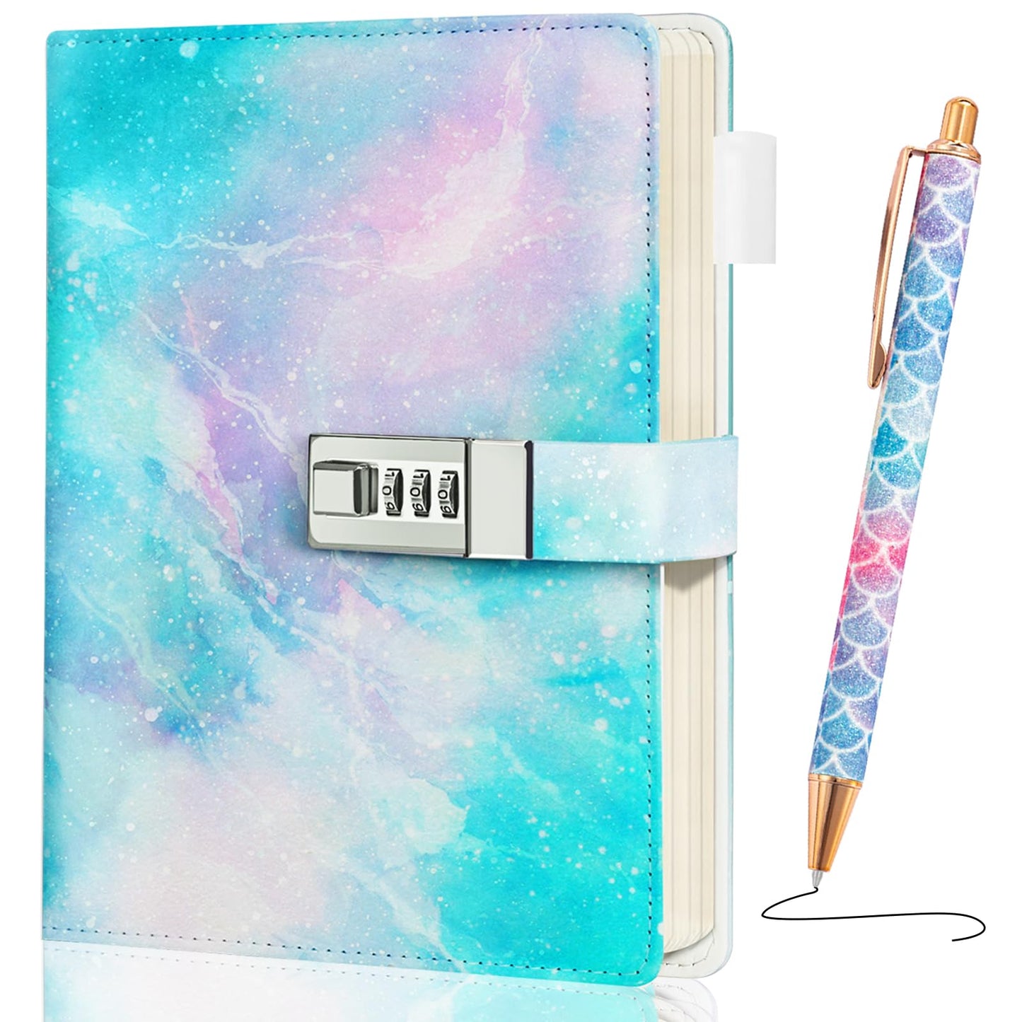 Beadsky Diary with Lock – A5 Secret Journal for Girls, 192 Pages, Password Diary with Pen