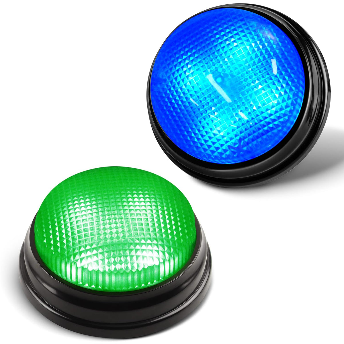 BEAN LIEVE 2-Pack Game Buzzers – Ultra-Portable 4-LED Lights for Quiz & Family Fun
