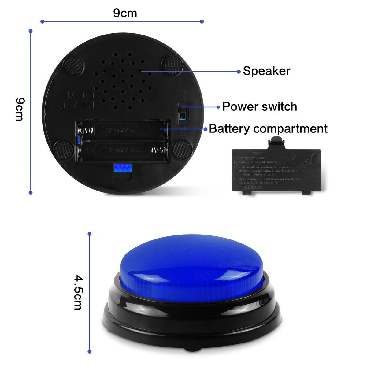 BEAN LIEVE 2-Pack Game Buzzers – Ultra-Portable 4-LED Lights for Quiz & Family Fun