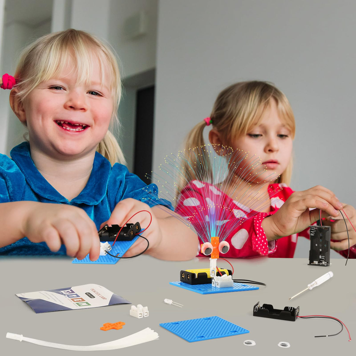 BeAndge 7-Pack Bulk STEM Kit: Fiber Optic Lamp Projects for Kids Aged 8-12