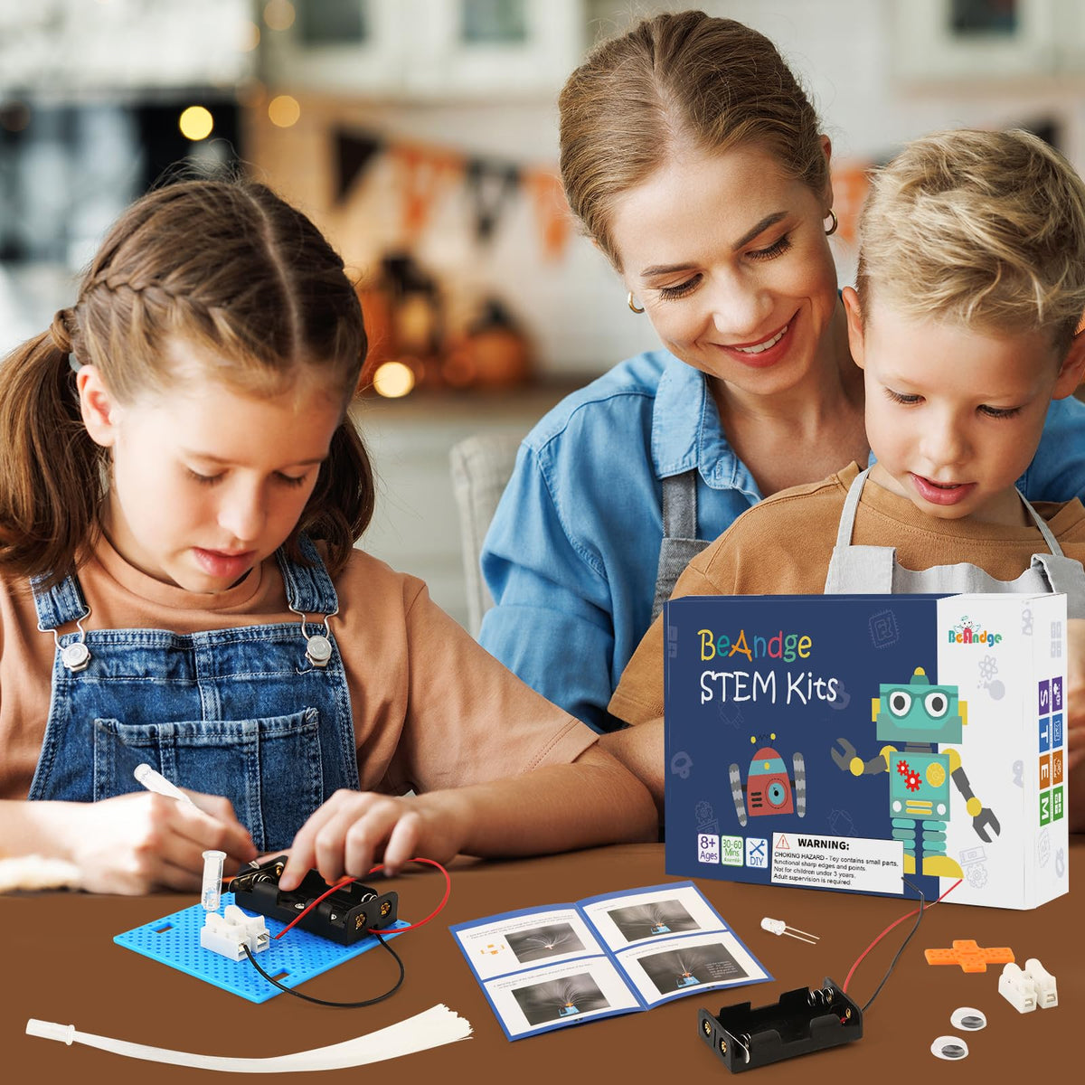 BeAndge 7-Pack Bulk STEM Kit: Fiber Optic Lamp Projects for Kids Aged 8-12