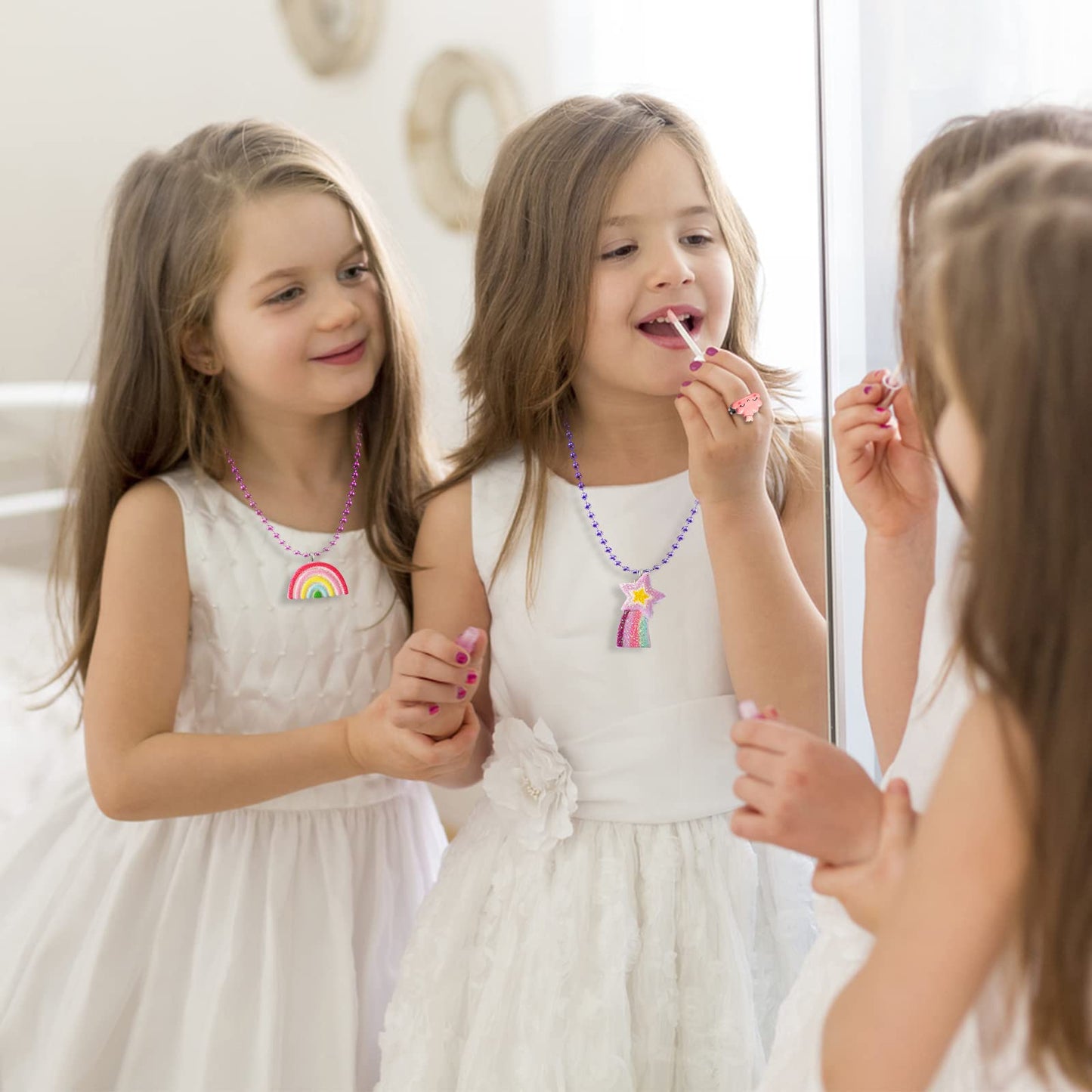 BeAndge Kids Dress-Up Jewelry Set – Unicorn, Rainbow & Flower Accessories for Ages 3-8