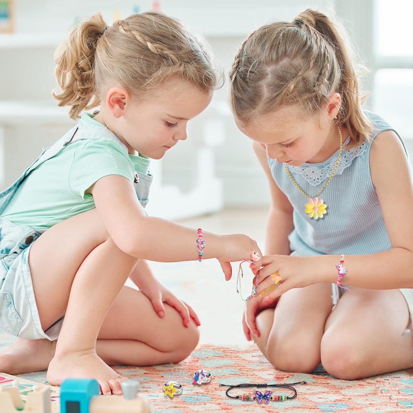 BeAndge Kids Dress-Up Jewelry Set – Unicorn, Rainbow & Flower Accessories for Ages 3-8