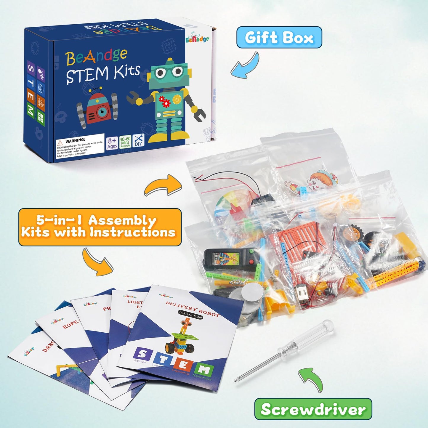 BeAndge STEM Robotics Kits for Kids 8-12 | DIY Engineering & STEM Toys