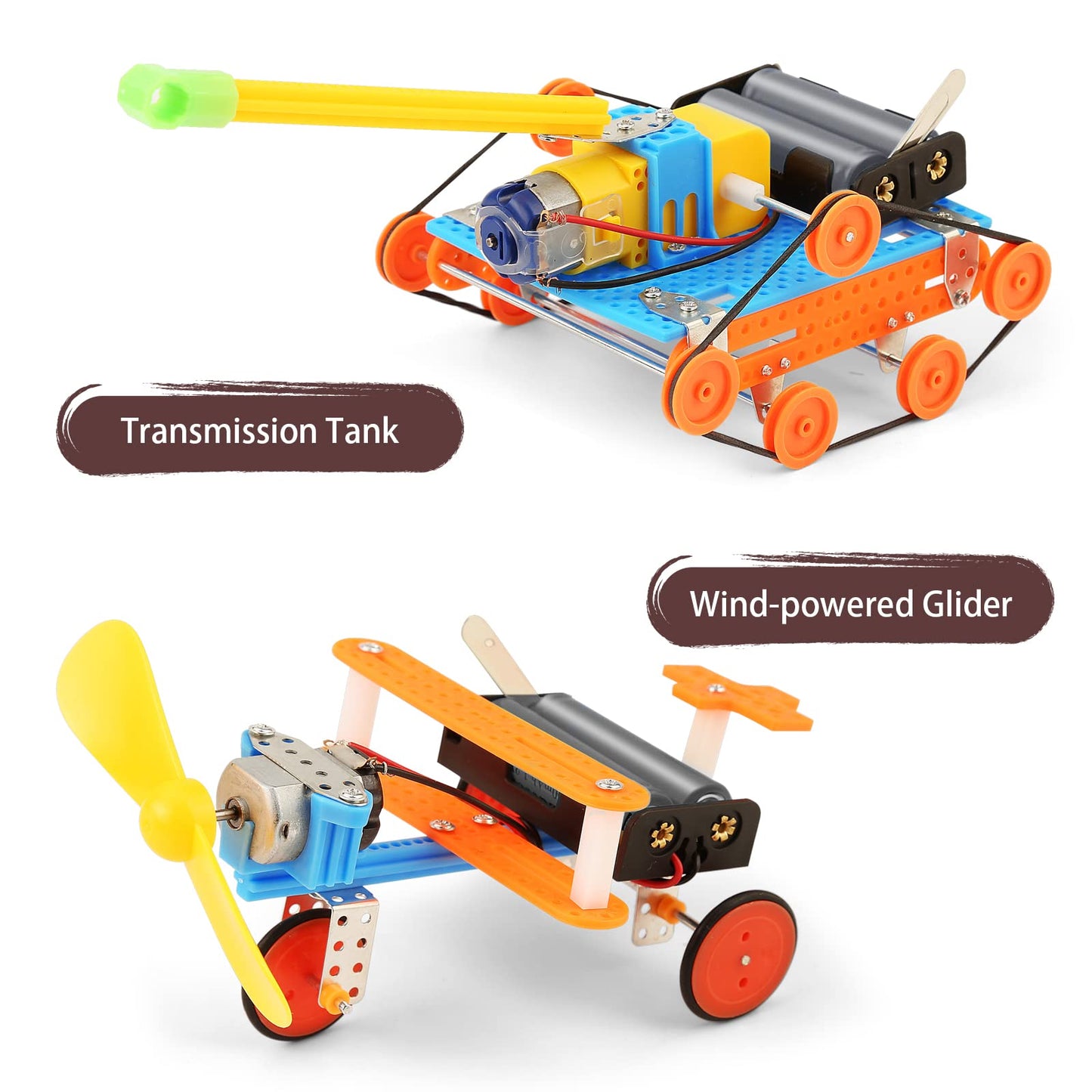 BeAndge 5-in-1 STEM Kit for Kids 6-12 | Solar Car, Wind Car, Robot, Tank, Glider