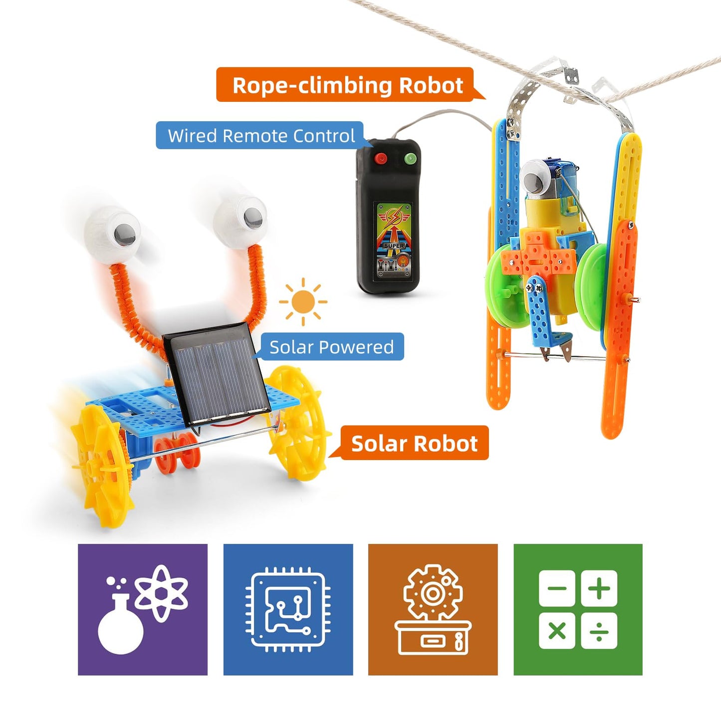 BeAndge STEM Robotics Kit for Kids 8-12 — 5 Robot Projects