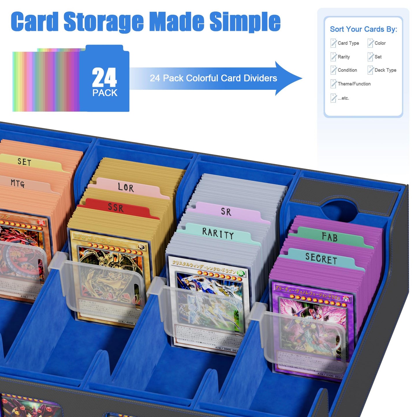 Bearfire Trading Card Storage Box with Commander Display – 3900+ Cards, 8 Viewing Windows