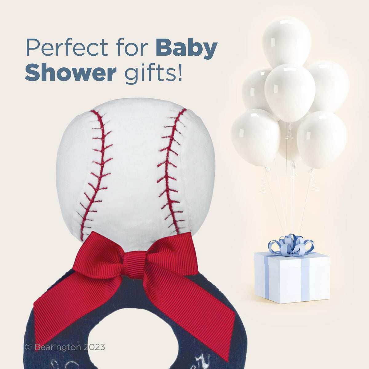 Bearington Baby Lil’ Slugger 5.5-Inch Baseball Rattle — Plush Soft Toy