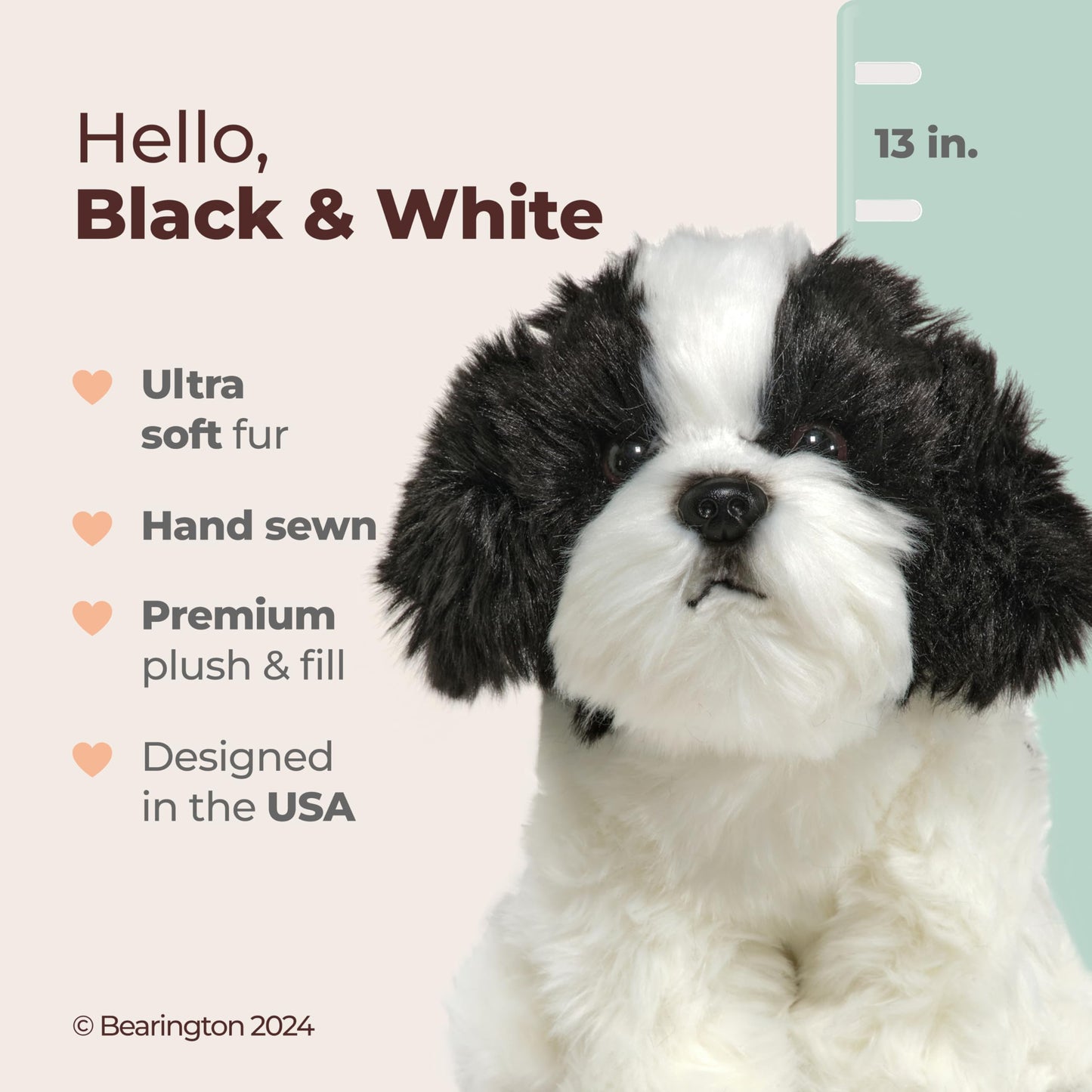 Bearington Collection Butch 11-Inch Shih Tzu Plush – Realistic Stuffed Dog Toy