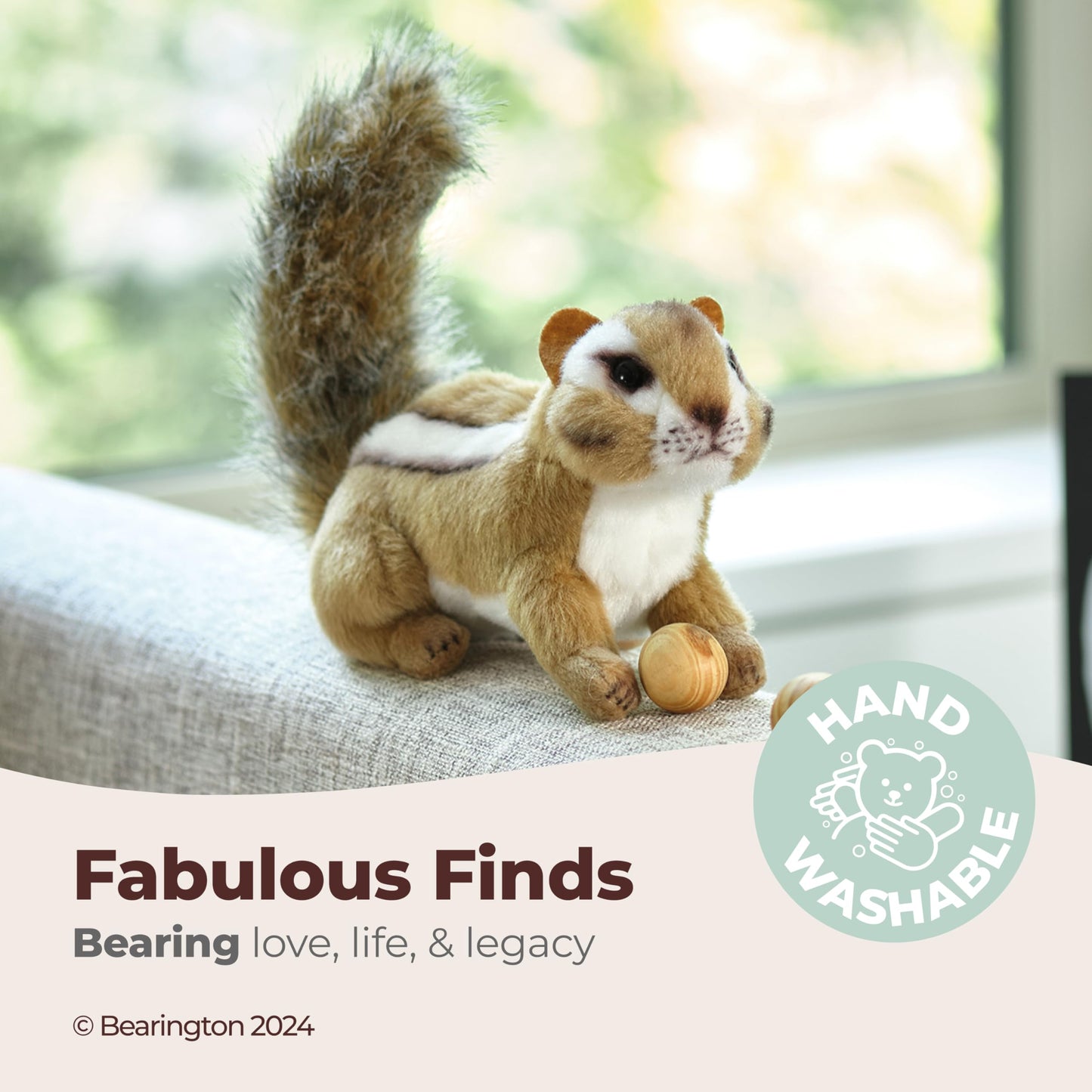 Bearington Chippie Chipmunk Plush - 7-Inch Soft Fur Stuffed Animal for Kids