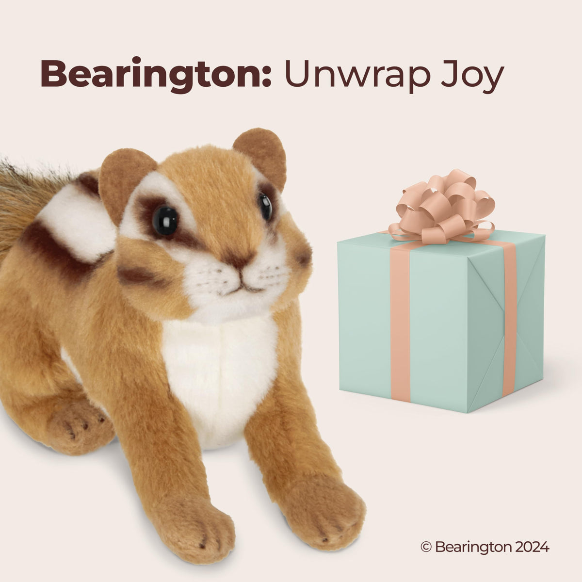 Bearington Chippie Chipmunk Plush - 7-Inch Soft Fur Stuffed Animal for Kids