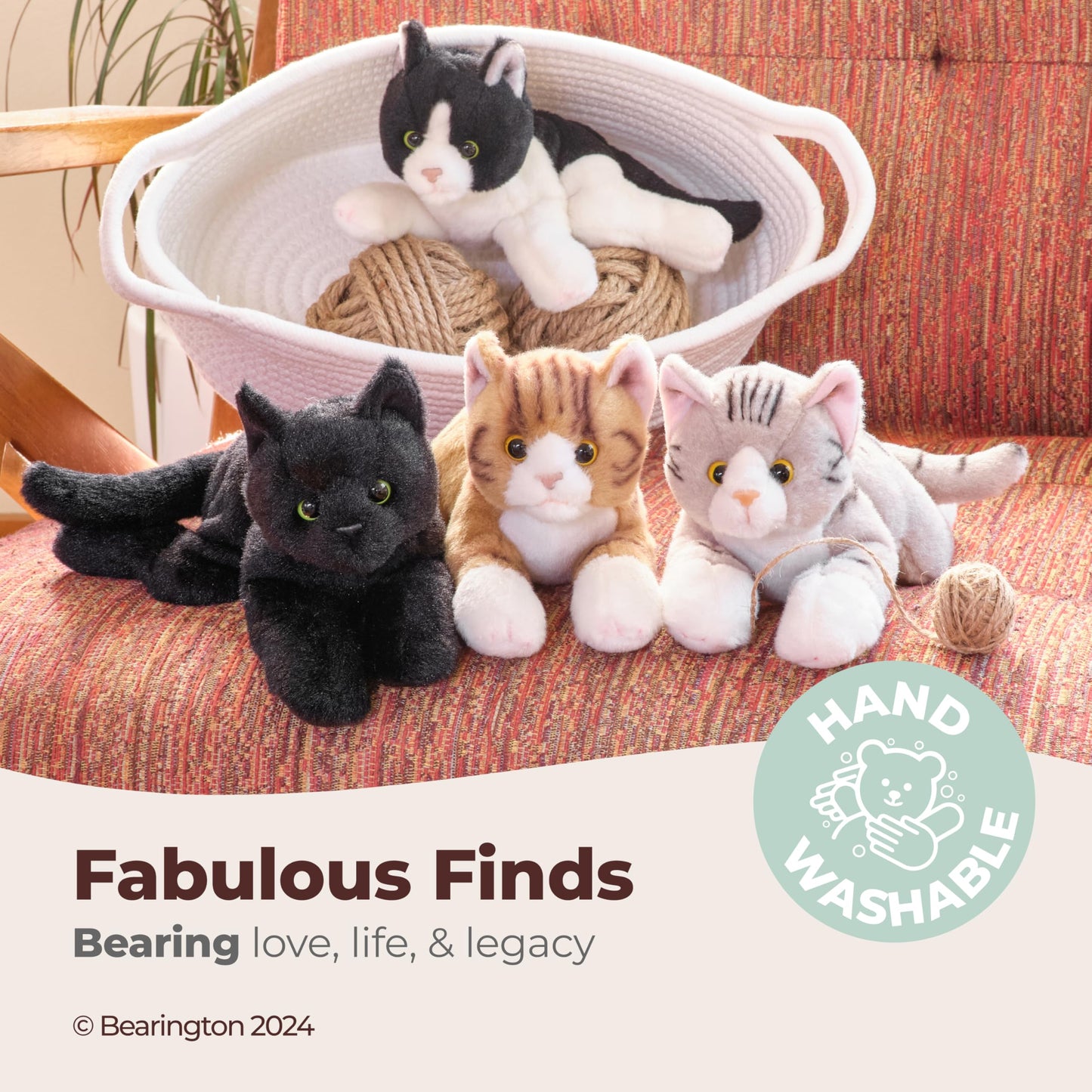 Bearington Cleo Siamese Cat Plush Toy – 15-Inch Realistic Soft Cat Plush | Weighted Paws