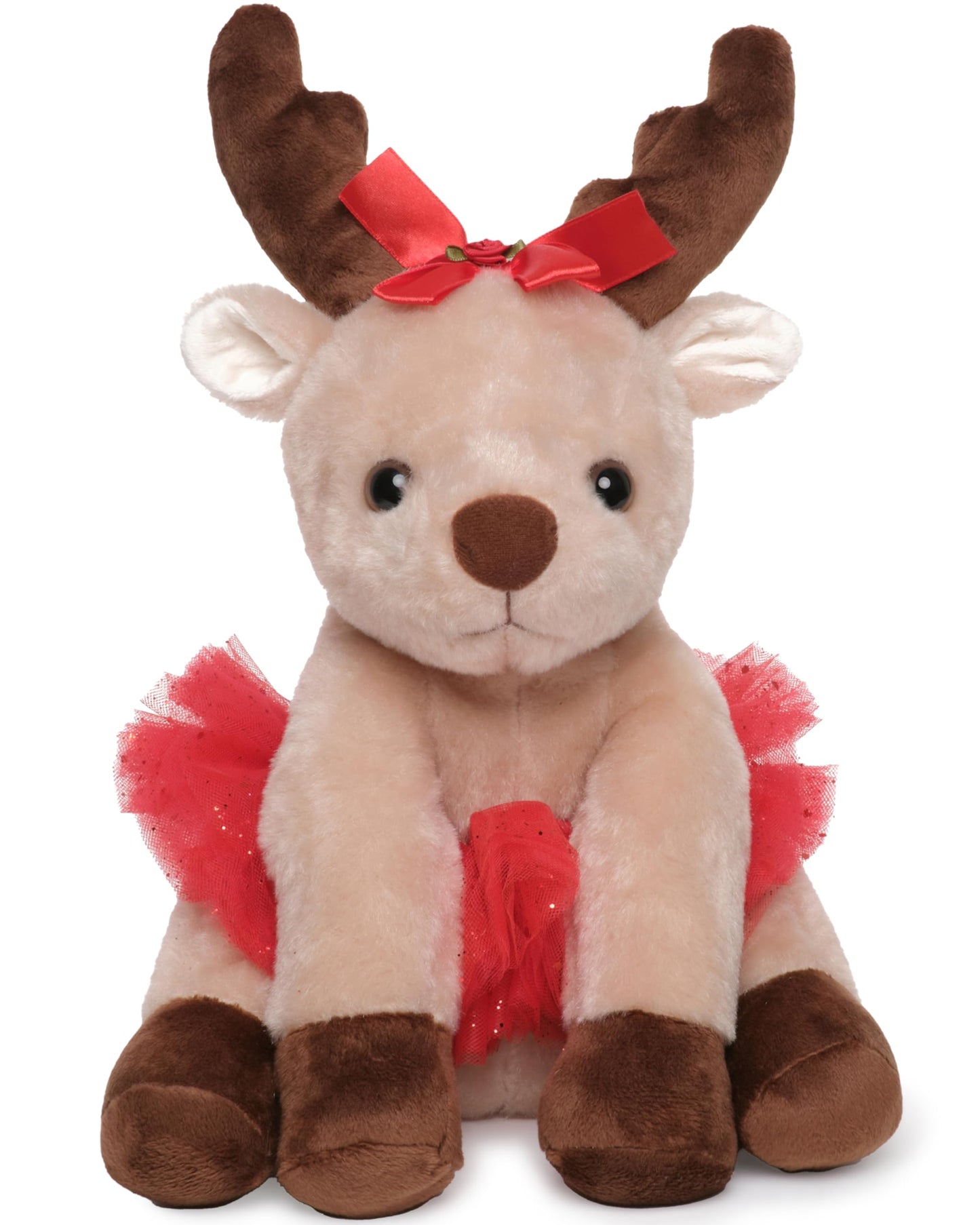 Bearington Dazzling Dancer Ballerina Reindeer Plush — 13-Inch Christmas Doll by Bearington Collection