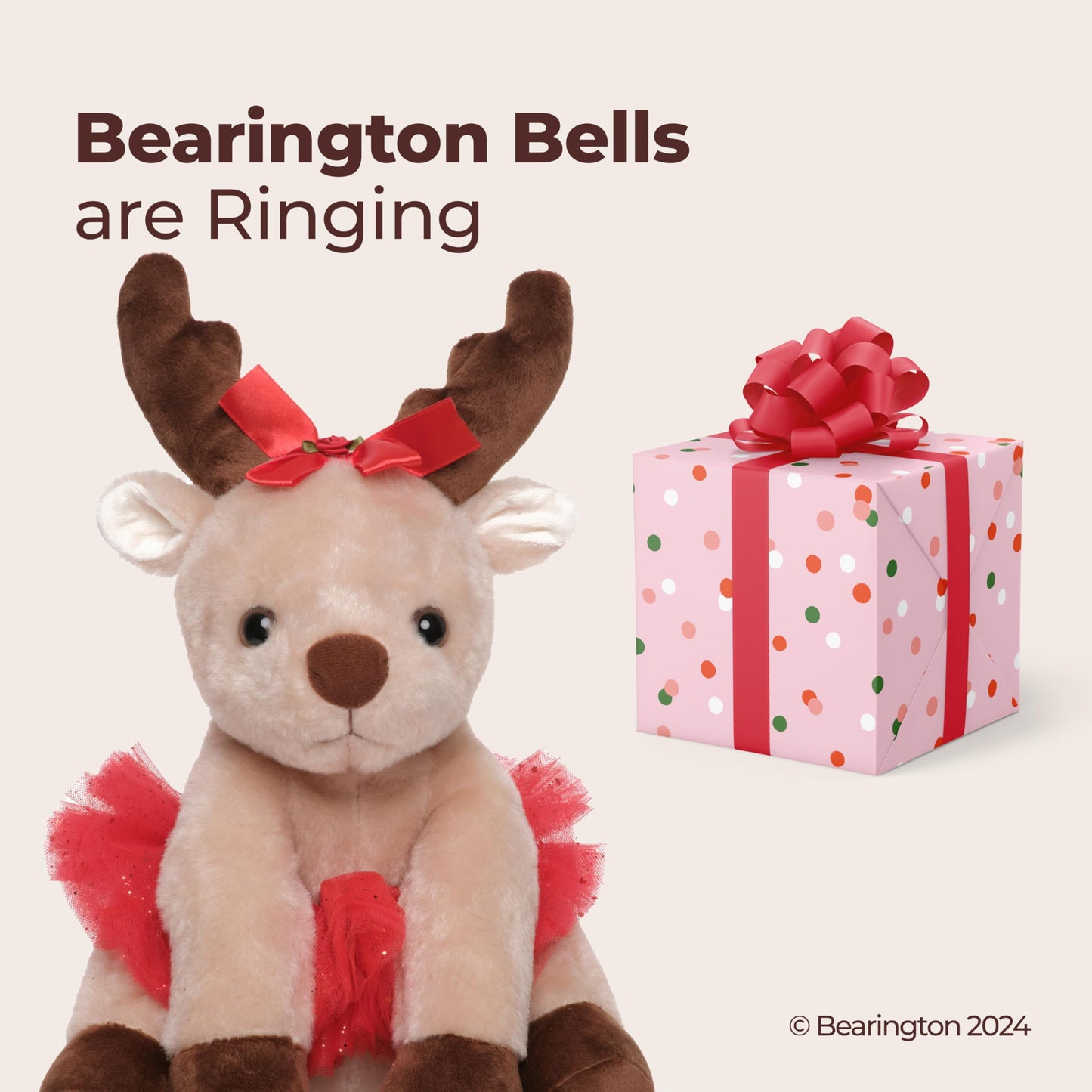 Bearington Dazzling Dancer Ballerina Reindeer Plush — 13-Inch Christmas Doll by Bearington Collection