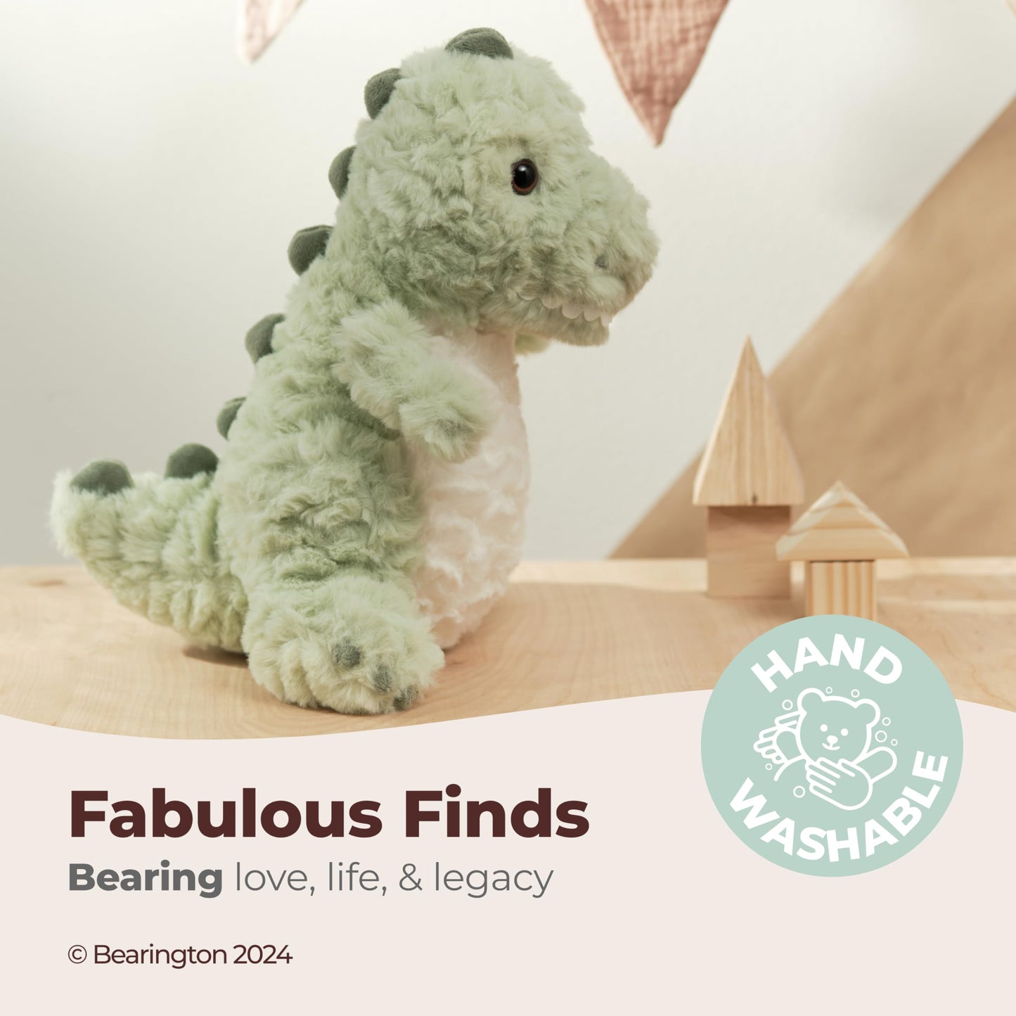 Bearington Dinosaur Plush Rex 12in – Soft Dino Toy for Kids