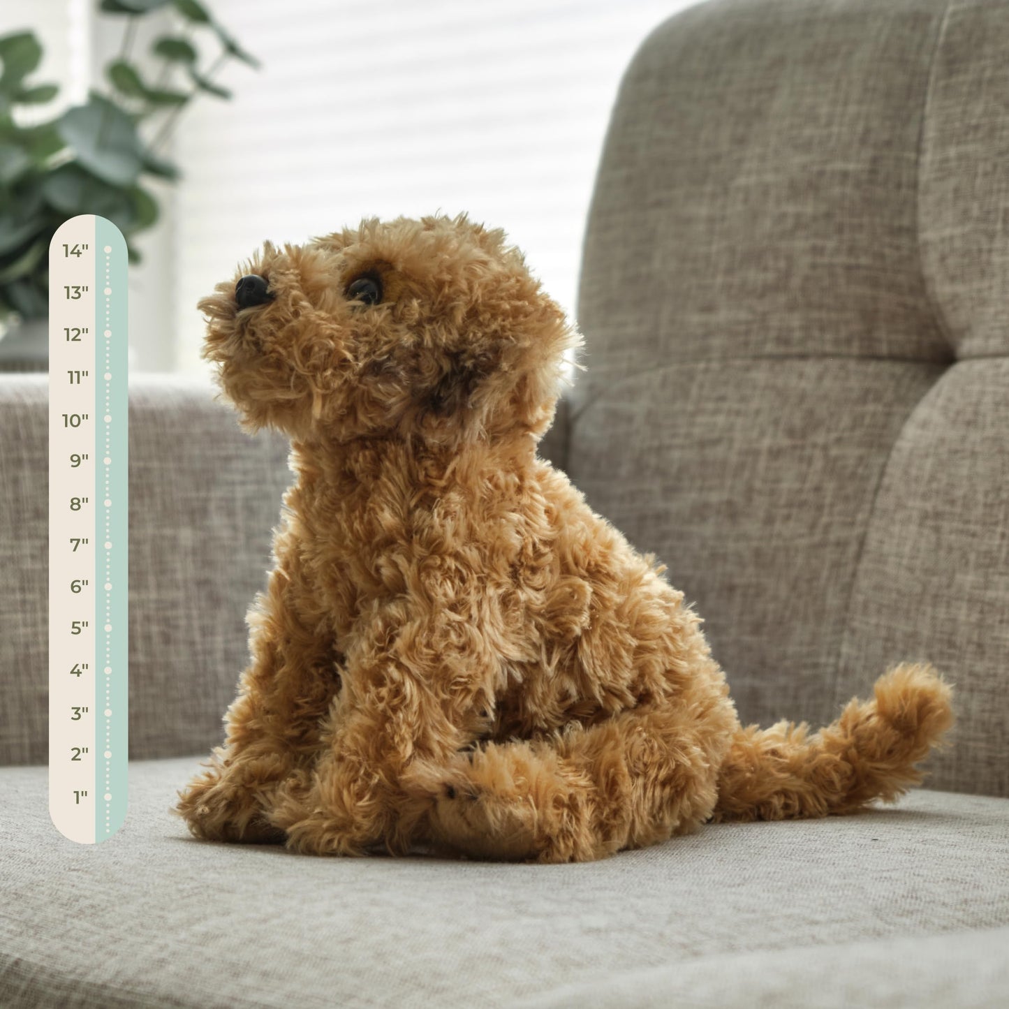 Bearington Lovely Doodles Caramel Dog 14-Inch Plush – Realistic Goldendoodle Stuffed Animal for Kids and Collectors