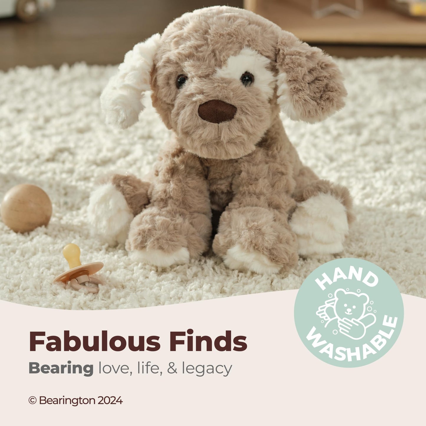 Bearington Pal Dog Plush – 11-Inch Realistic Puppy with Floppy Ears