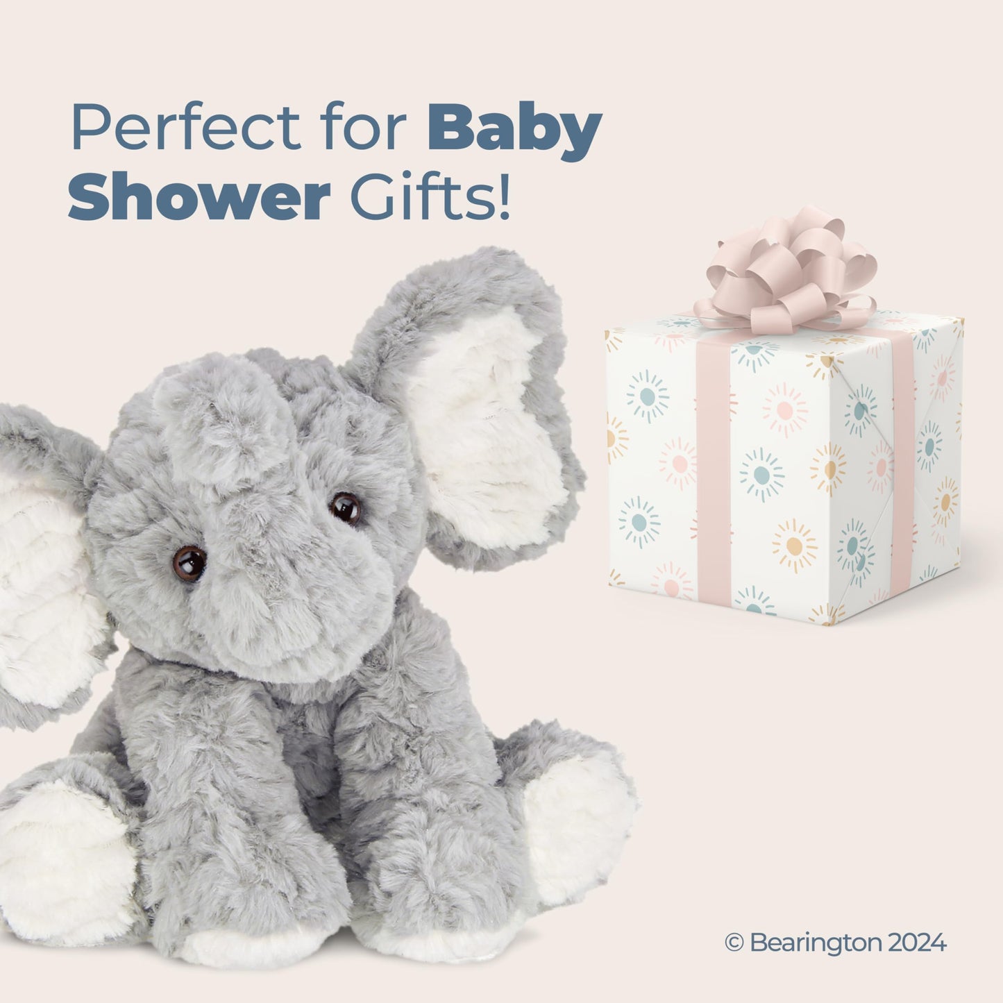 Bearington Dinky Elephant Plush 11-Inch Baby Toy | Bearington Collection
