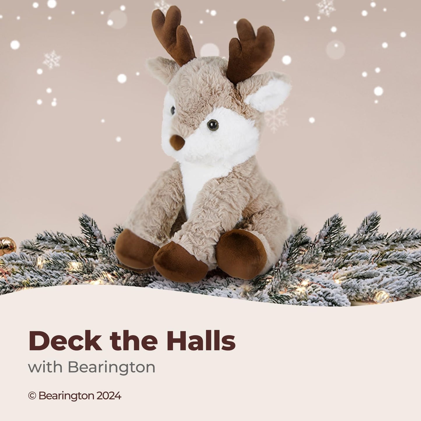 Bearington Reiny Christmas Reindeer Plush — 11.5-Inch Soft, Huggable Toy | Bearington Collection