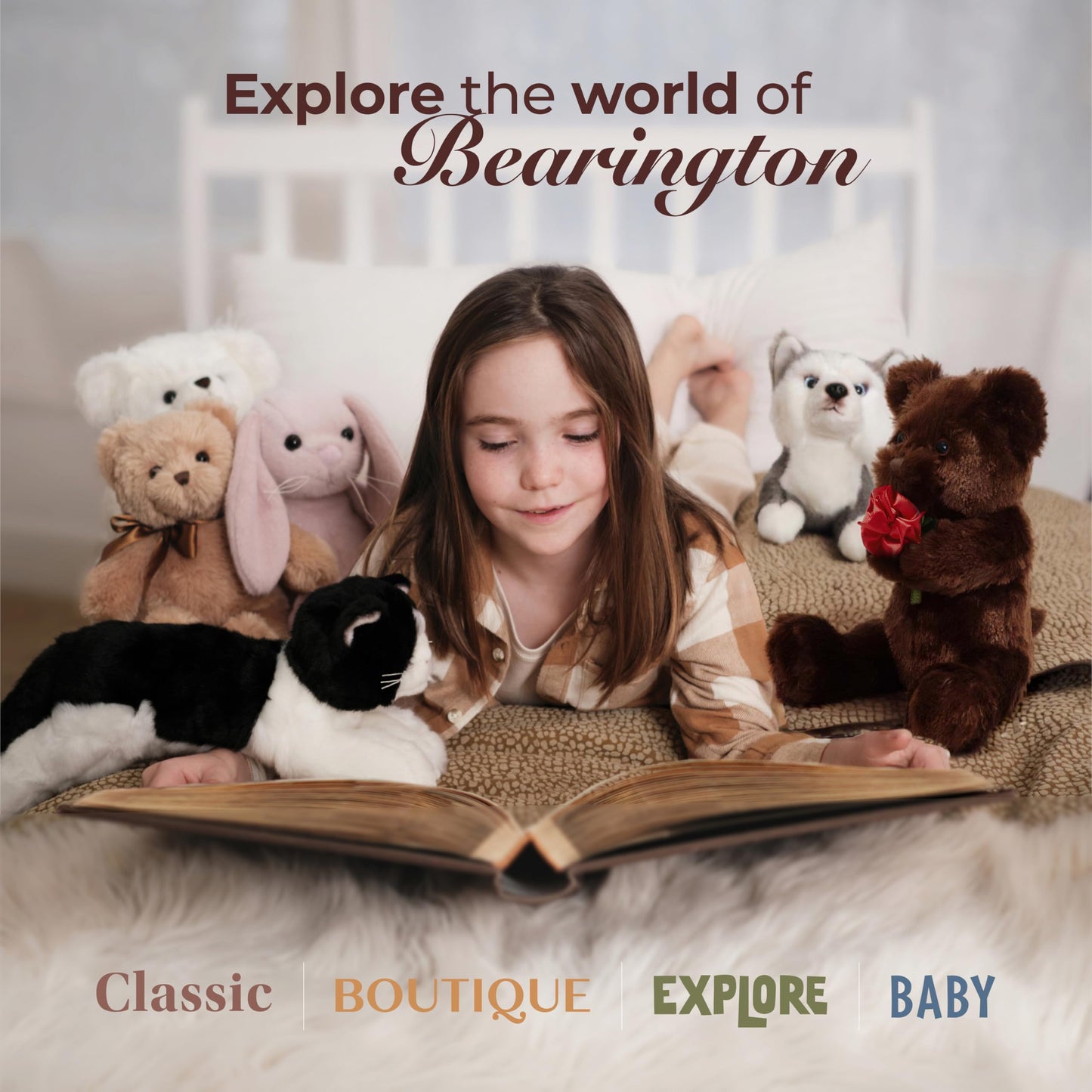 Bearington Remington Teddy Bear - 9.5-Inch Soft Valentine Plush Gift