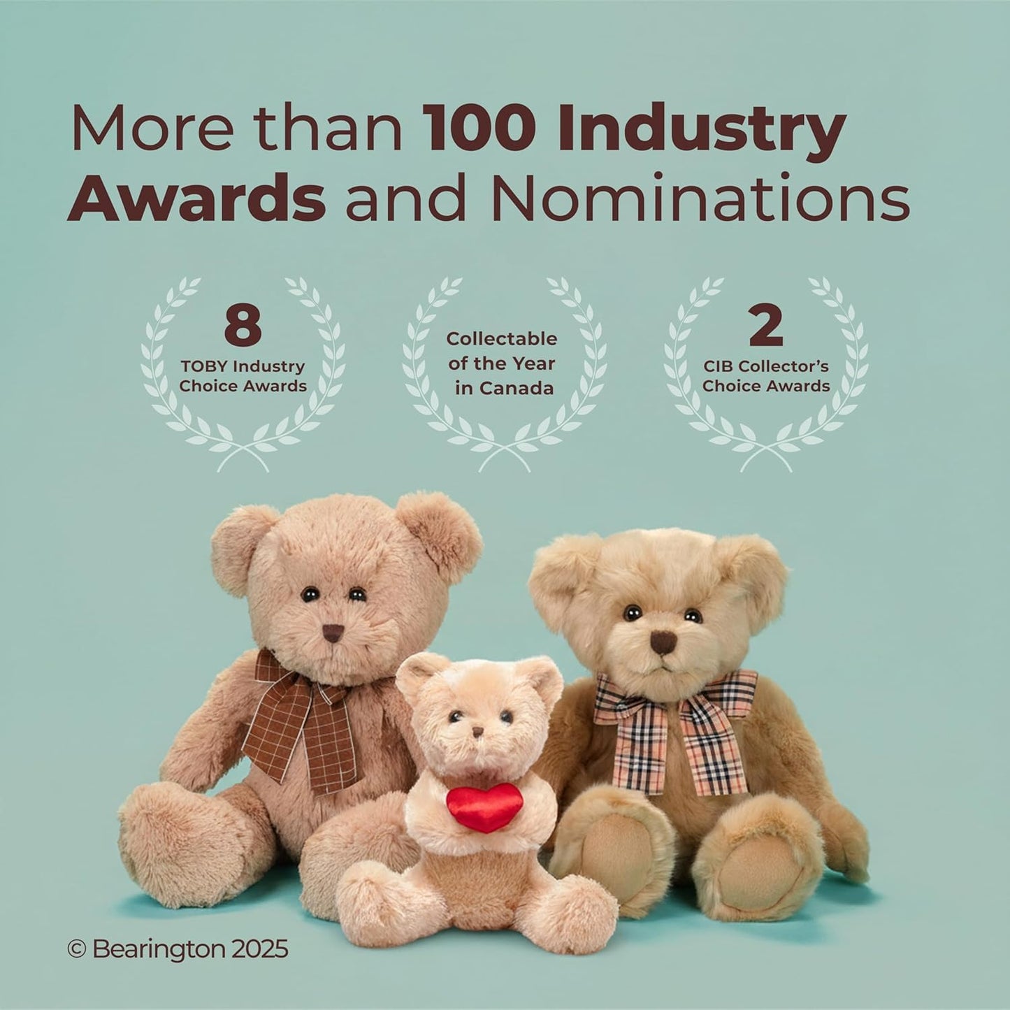 Bearington Remington Teddy Bear - 9.5-Inch Soft Valentine Plush Gift