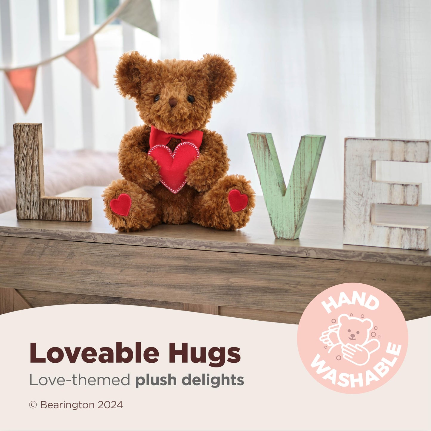 Bearington Remington Teddy Bear I Love You More – 6-Inch Plush Valentines Gift