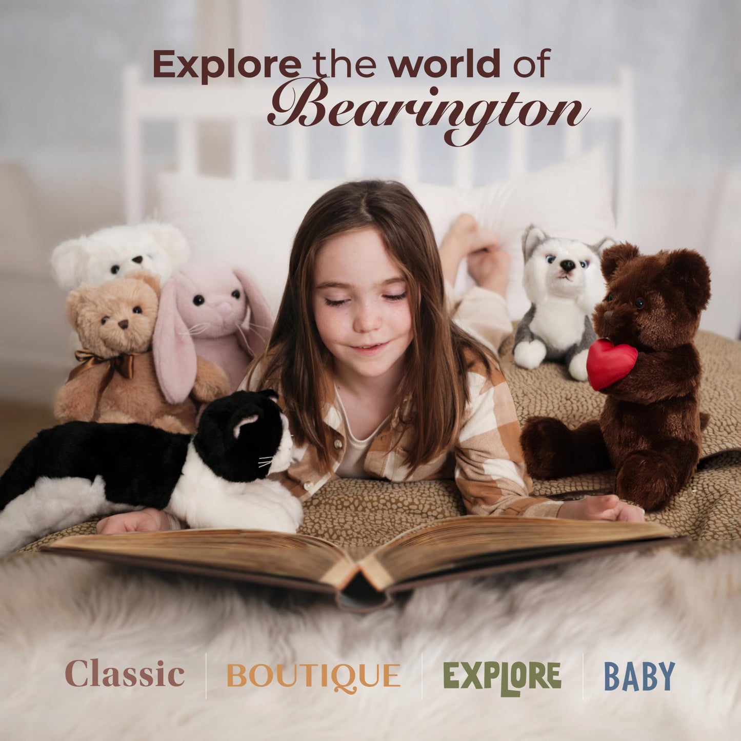 Bearington Remington Valentine Teddy Bear - 9.5-Inch Plush Gift for Valentines Day and Romantic Moments