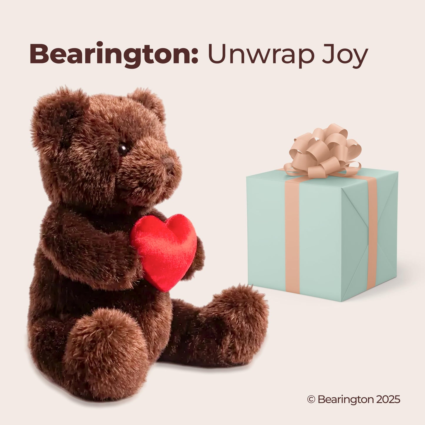 Bearington Remington Valentine Teddy Bear - 9.5-Inch Plush Gift for Valentines Day and Romantic Moments
