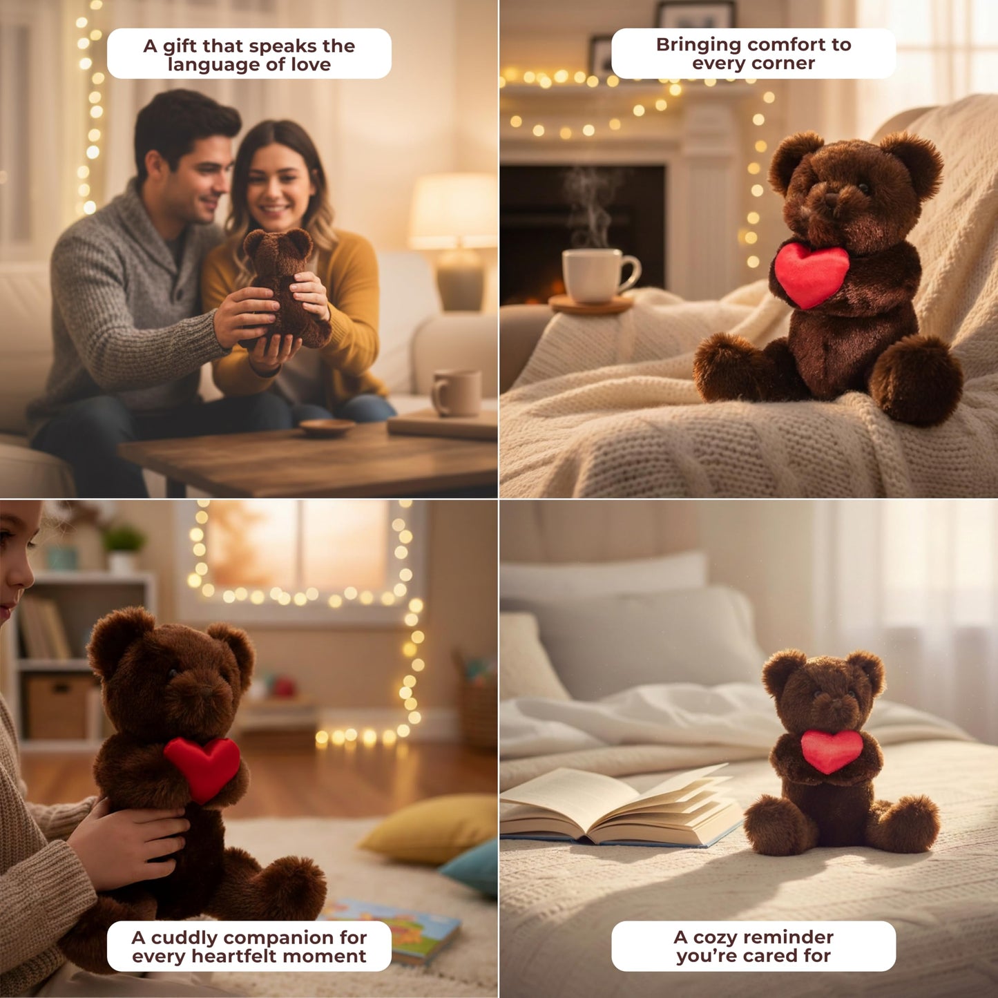 Bearington Remington Valentine Teddy Bear - 9.5-Inch Plush Gift for Valentines Day and Romantic Moments
