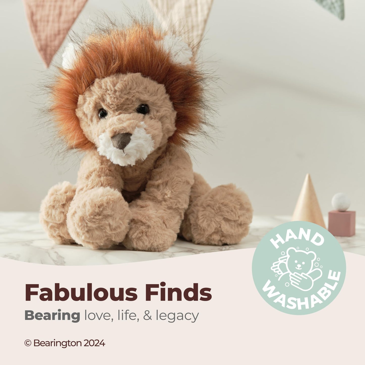 Bearington Collection Roary 11-Inch Plush Lion | Soft Stuffed Animal for Snuggles