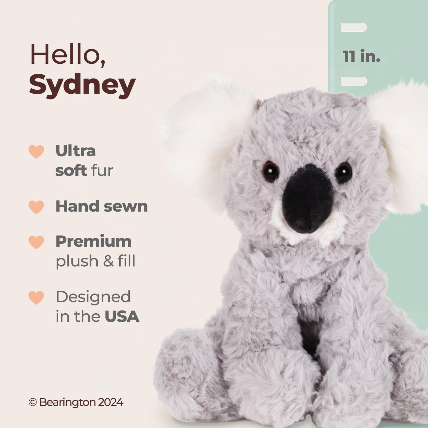 Bearington Sydney Plush Koala – 10.5-Inch Soft Stuffed Animal