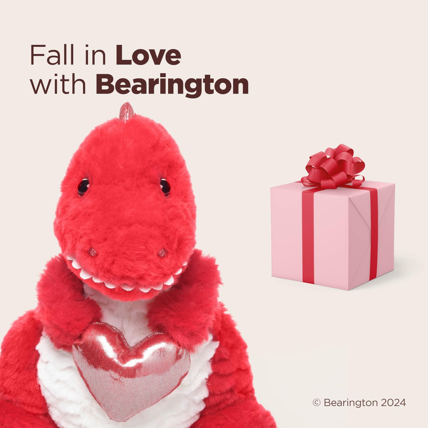 Bearington T-Riffic Love Dinosaur Plush 12in – Ideal Valentine Gift