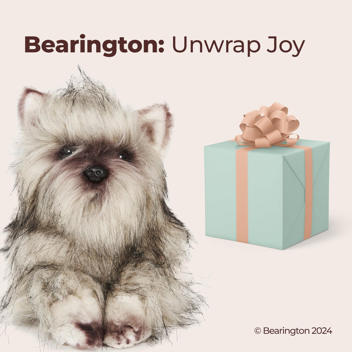 Bearington Terri Cairn Terrier Plush - 13-Inch Realistic Stuffed Dog with Soft Fur